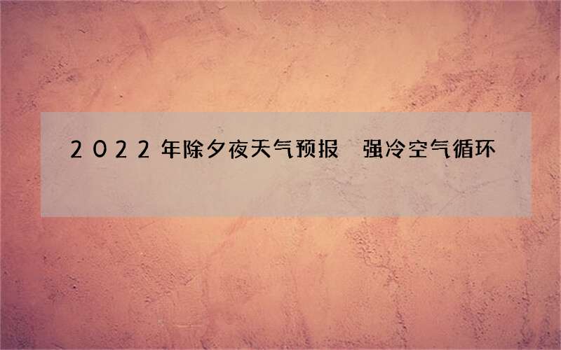 2022年除夕夜天气预报 强冷空气循环